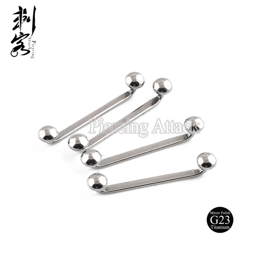 Highly Polished G23 Titanium Body Jewelry 14 Gauge Titanium Flat Surface Barbell 1.6*25*5mm