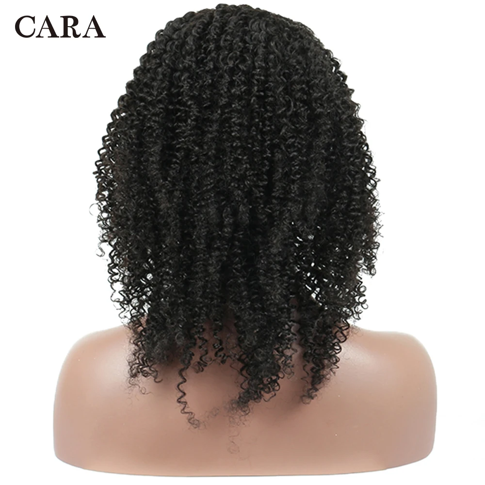 Murah Tanpa Glueless Tanpa Brasil U Bagian Rambut Manusia Wig 4B 4C Afro Kinky Wig Keriting untuk Wanita 130% Hitam Remy Wig cara