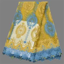 Neueste muster EN29 (5 yards/lot) Französisch net spitze-gewebe ziemlich stickerei tüll mesh tuch für abend kleid