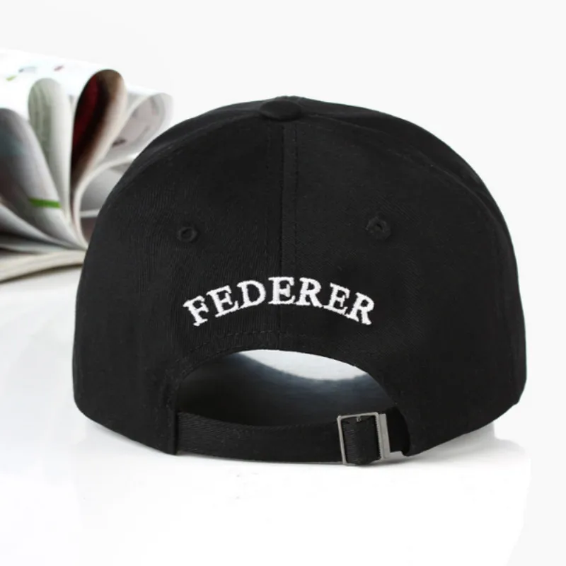 Хлопковая кепка Роджера Федерера для мужчин, бейсболка с 3D вышивкой, Бейсболка унисекс, хип-хоп кепки F, летние спортивные кепки Kpop Gorras