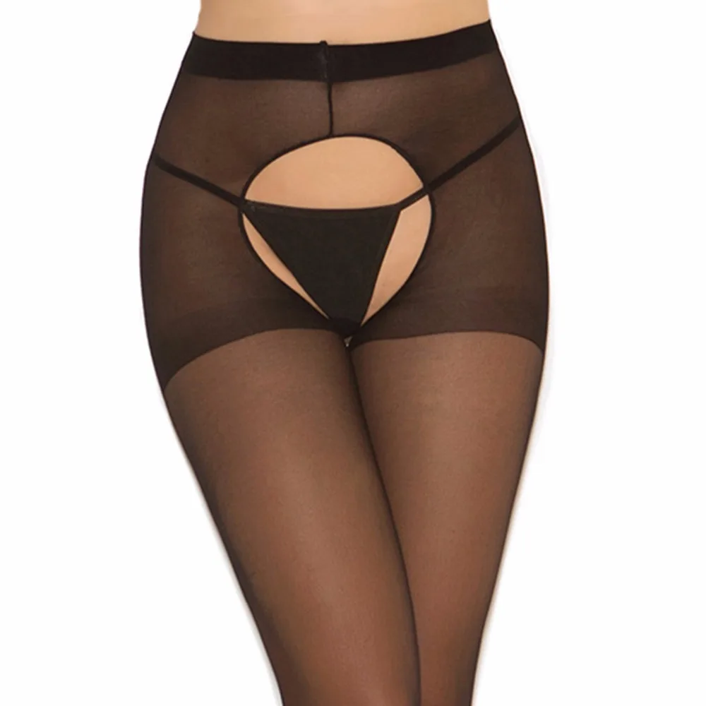 

Women Sexy Open Crotch Tights Elastic Pantyhose Crotchless Collant Femme Ouvert Soft Ladies Hosiery
