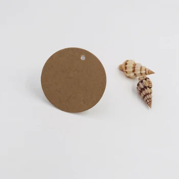 

100Pcs/Lot Dia 5cm Round Kraft Paper Tags For Clothes Blank Gift Price Hang Tags Wedding Party Cards Packaging Labels H0130