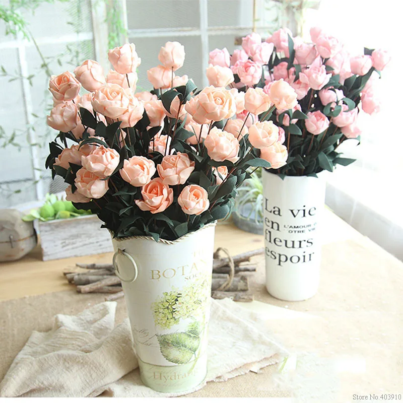 6 Heads / Bouquet Rose Decor Artificial Flower Home Decor Imitation Fake Flower for Garden Plant Desk Decor Hand-Holding Flower 6 Heads / Bouquet Rose Decor Artificial Flower Home Decor Imitation Fake Flower for Garden Plant Desk Decor Hand-Holding Flower