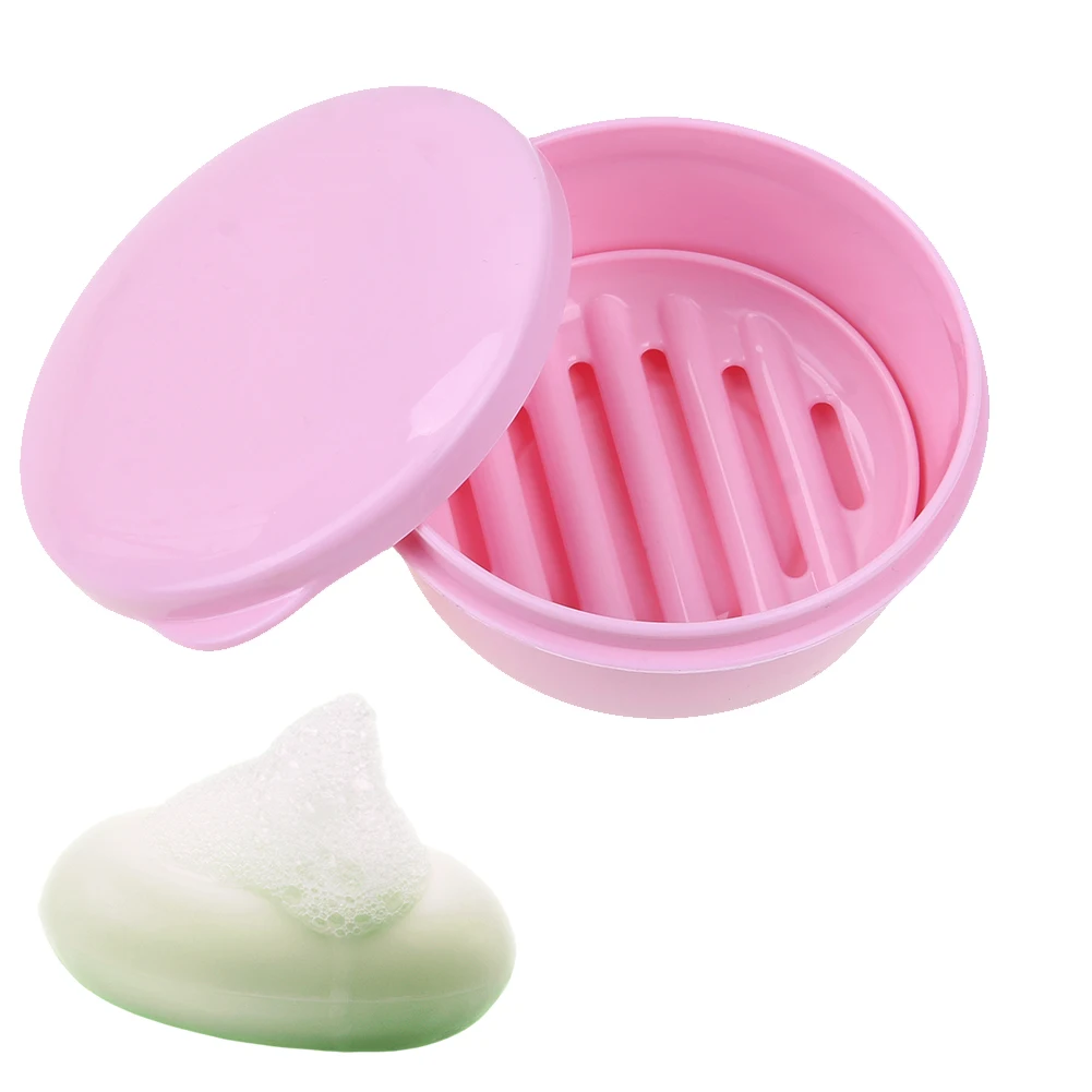 1pcs candy color Home travel Soap Box soap holder with Cover bathroom