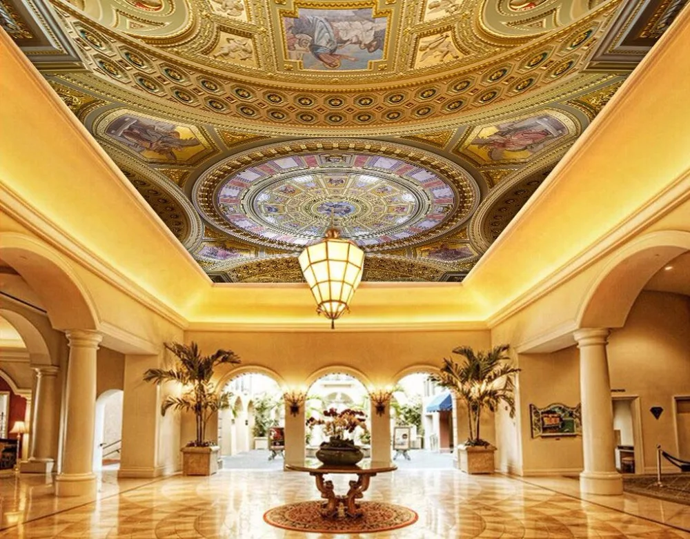 Us 12 6 58 Off High Definition Bright Pearl 3d Ceiling Murals Wallpaper European Ceiling Series In Wallpapers From Home Improvement On Aliexpress