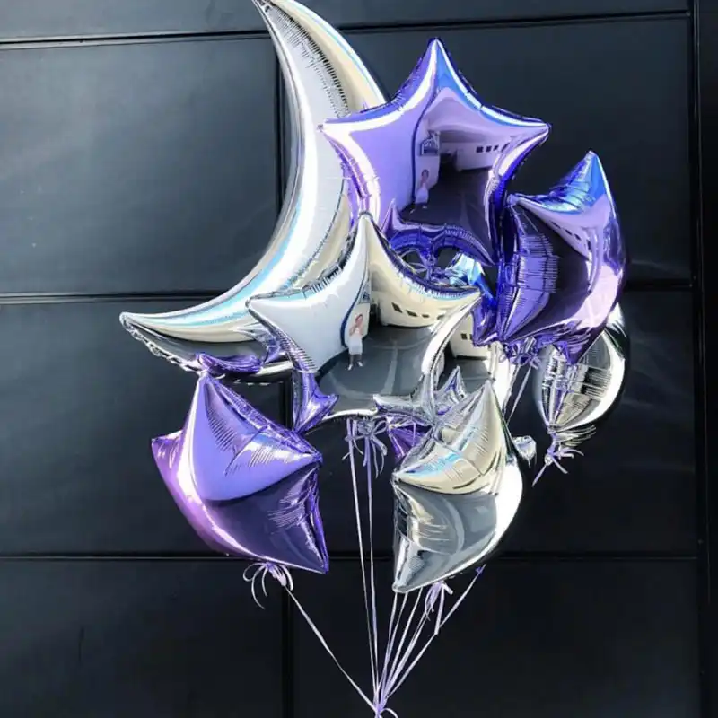 1 комплект 36 дюймов Золотая луна 18 дюймов звезда розового золота фольги гелиевые шары 12 дюймов конфетти латексные воздушные шарики на день р...