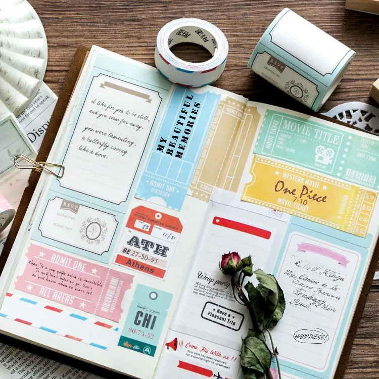 Креативная квадратная клейкая лента Washi для письма сделай сам наклейка