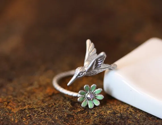 Humming Bird Flower Ring1