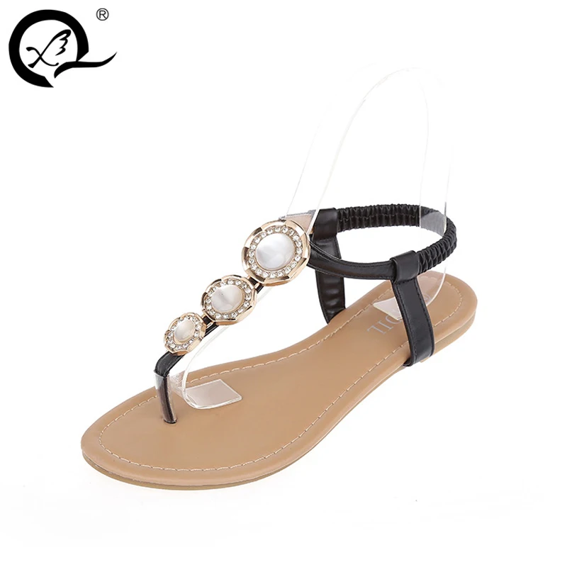 

Thong female pearl Xia Jiping bottom shoes women sandals large size shoes foreign trade