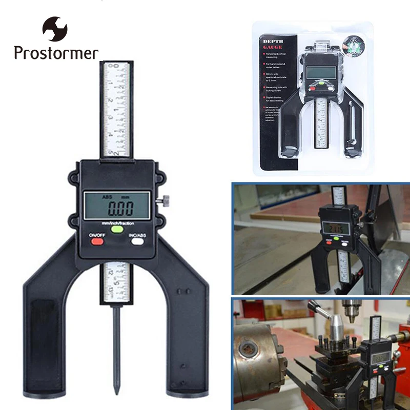 Prostormer High-precision Digital Depth Gauge Hole Depth Caliper Measurement For DIY woodworking Tool 0-80mm D27