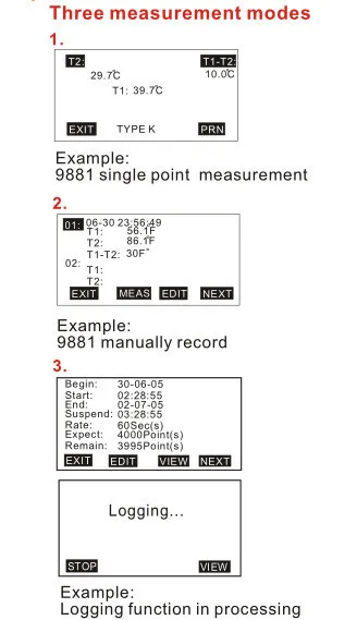 AZ-9881 K Тип прецизионный термометр с функцией печати