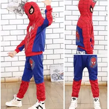 Комплекты новой одежды «Человек паук» для маленьких мальчиков хлопковый спортивный костюм для мальчиков костюм «Человек-паук» из весенней коллекции маскарадные костюмы комплекты одежды для детей