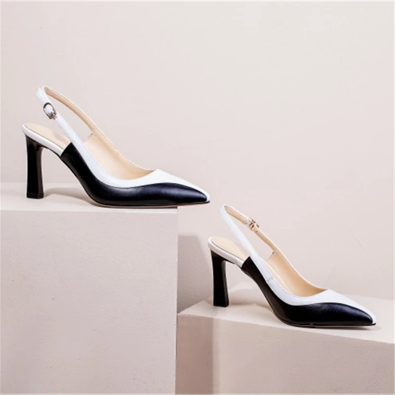 Elegante Colores Correa Nude Tacones De Sexy Zapatos Mujeres Mezclados negro Beige Bombas Punta Primavera Msstor Slip hebilla Otoño nFUdqYwUS