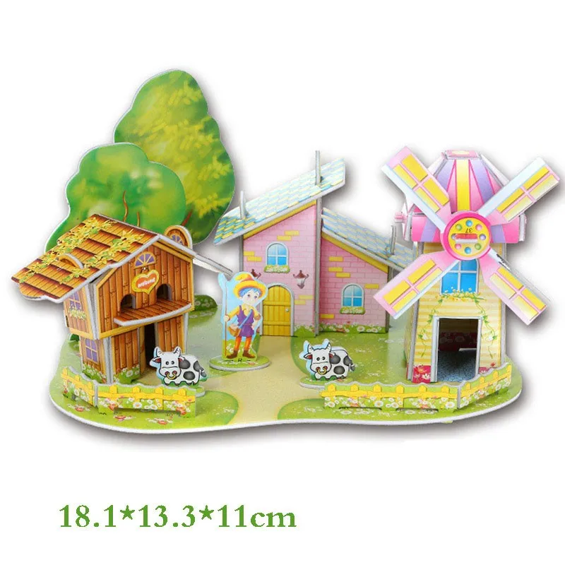 Brinquedo-Education-Jigsaw-Puzzles-For-Kids-Children-Toys-Developmental-3D-DIY-Puzzle-Lovely-Paper-Castles-Houses-TY0002 (10)
