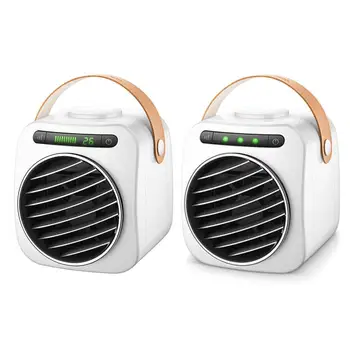 

USB Air Cooler Mini Portable Digital Display Air Conditioner With Handle Fan Water Cooling Fan Noiseless Evaporative Air Humidif