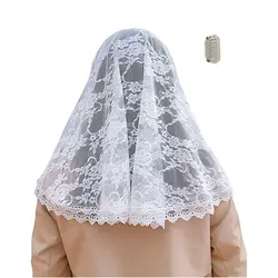 ISHSY для женщин мантильи кружевные вуали для церкви Headcovering HeadWrap католической костюмы латинских масс Часовня Фата Мантилья Negra де Novia 2019