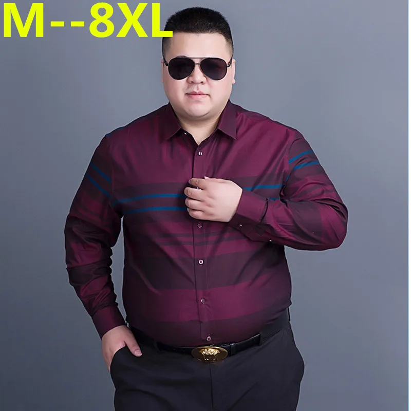 Большие размеры 10XL 8XL 6XL 5XL Новое поступление мужские рабочие рубашки брендовые полосатые/Саржевые мужские рубашки с длинным рукавом белые мужские рубашки