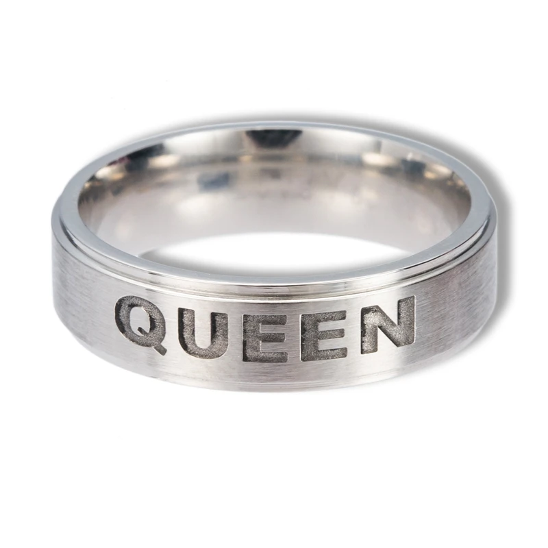 Gaxybb Hot Stainless Steel Rings Lover design from YOUR QUEEN and YOUR KING couple rings for lovers gifts