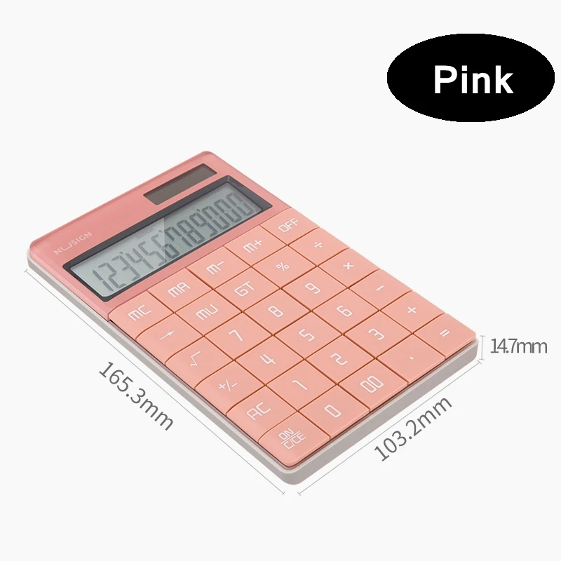 Стиль Deli NS041 Fanshion калькулятор для Бизнес, офиса и финансы 12 битов двойной источника питания 4 вида цветов дополнительно - Цвет: Pink