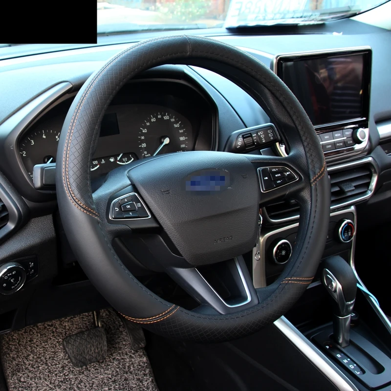 Для Ford Ecosport 2013 2018 чехлы на руль мягкая кожаная оплетка автомобиля аксессуары для