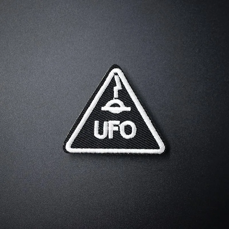 

UFO Size:4.2X4.7cm DIY Iron On Patches Badges Cloth Jeans Cowboy Patch Clothes Down Jackets Decoration Applique