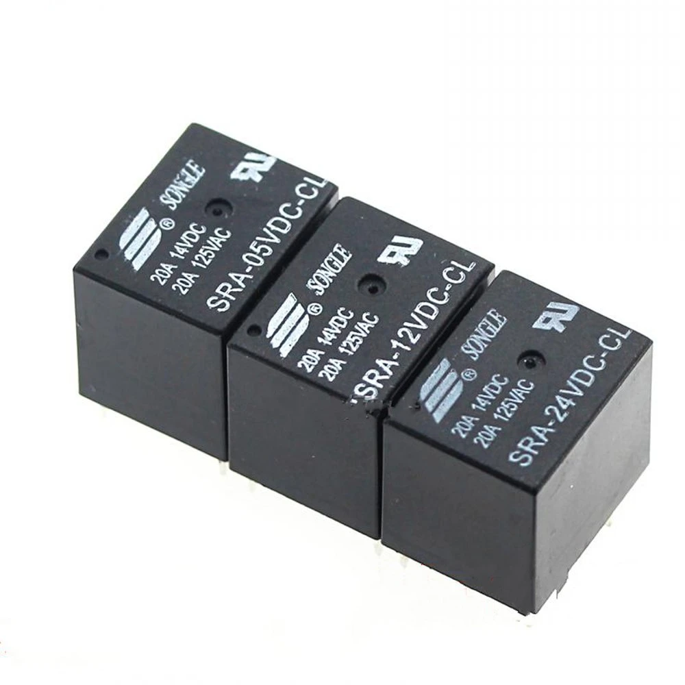 50 個 5 V 12 V 24 V a Dcパワーリレーsra 05vdc Cl Sra 12vdc Cl Sra 24vdc Cl 5pin Pcbタイプ黒自動車リレー在庫 Relays Aliexpress