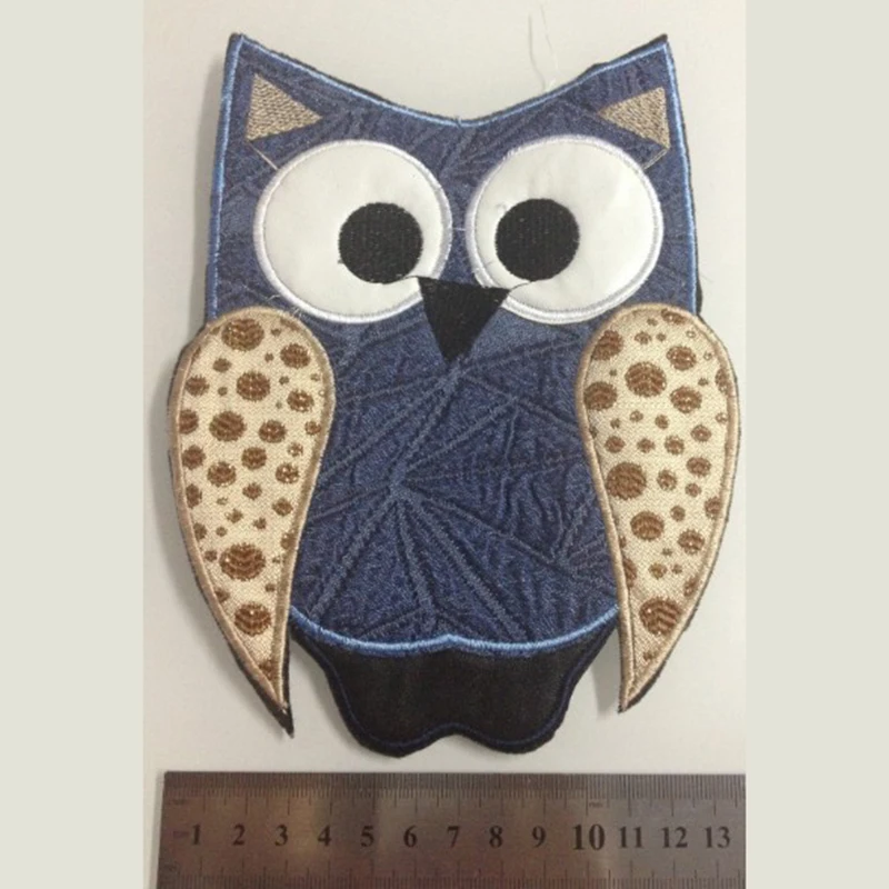 New Arrival Owl cloth Sequined Embroidery Patches Sew On Coat Blue