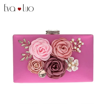

A051 DHL Fast Shipping 2017 new style Flower Evening Bags Clutch Bag Women Clutches Lady Wedding bag Handbags Purse Shoulder Bag