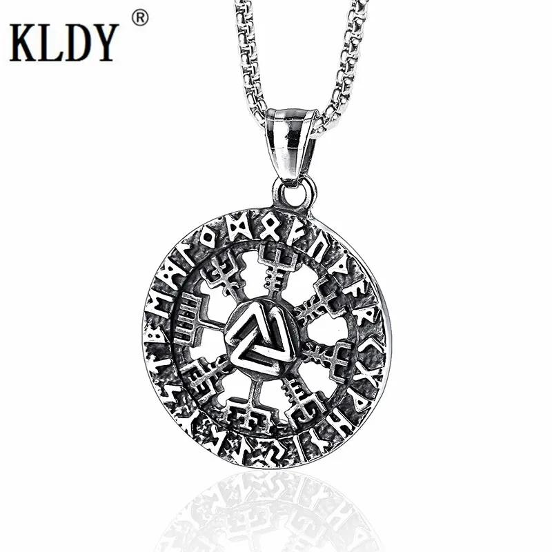 

KLDY viking necklace amulet pendant stainless steel men jewelry Infinity Knots Rune luck pendants Valknut Celtics bijoux homme