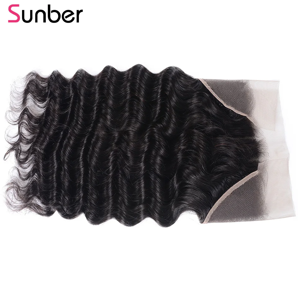 Sunber Brazilian Loose Deep Lace Frontal Hair 13*6 Swiss Lace Hair 10-20 inch Free Part Frontal Can be dyed any Color