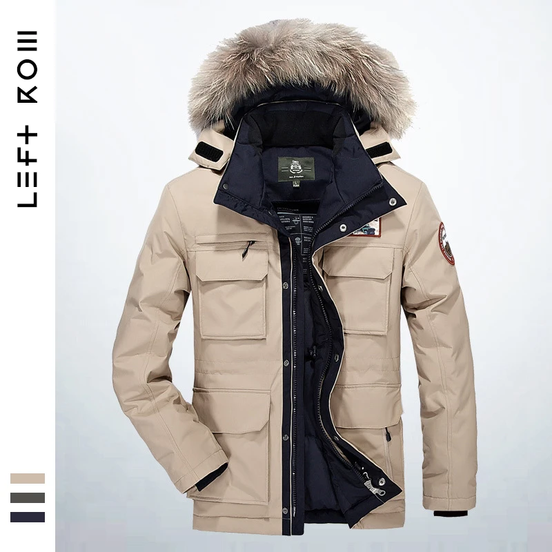 2018 Eend 80% Parka Militaire Bont Business Dikke Jas Gewatteerde Parka Mode Waterdichte Overjas Winter Jassen Down Mannen Windscherm 2018 Eend 80% Parka Militaire Bont Business Dikke Jas Gewatteerde Parka Mode Waterdichte Overjas Winter Jassen Down Mannen Windscherm