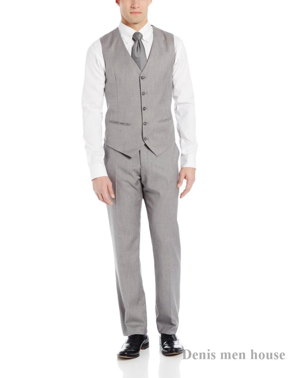 

2017 New Groom Handsome Slim Fit Gray Business Mens Vest Groomsman Vest Formal Occasion Vest Wedding/Prom/Dinner Waistcoat
