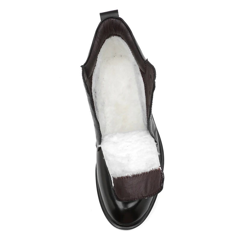 Мужские ботинки размера плюс мужские зимние ботинки из натуральной кожи теплые зимние ботинки на шнуровке с мехом и плюшем высококачественные мужские ботильоны
