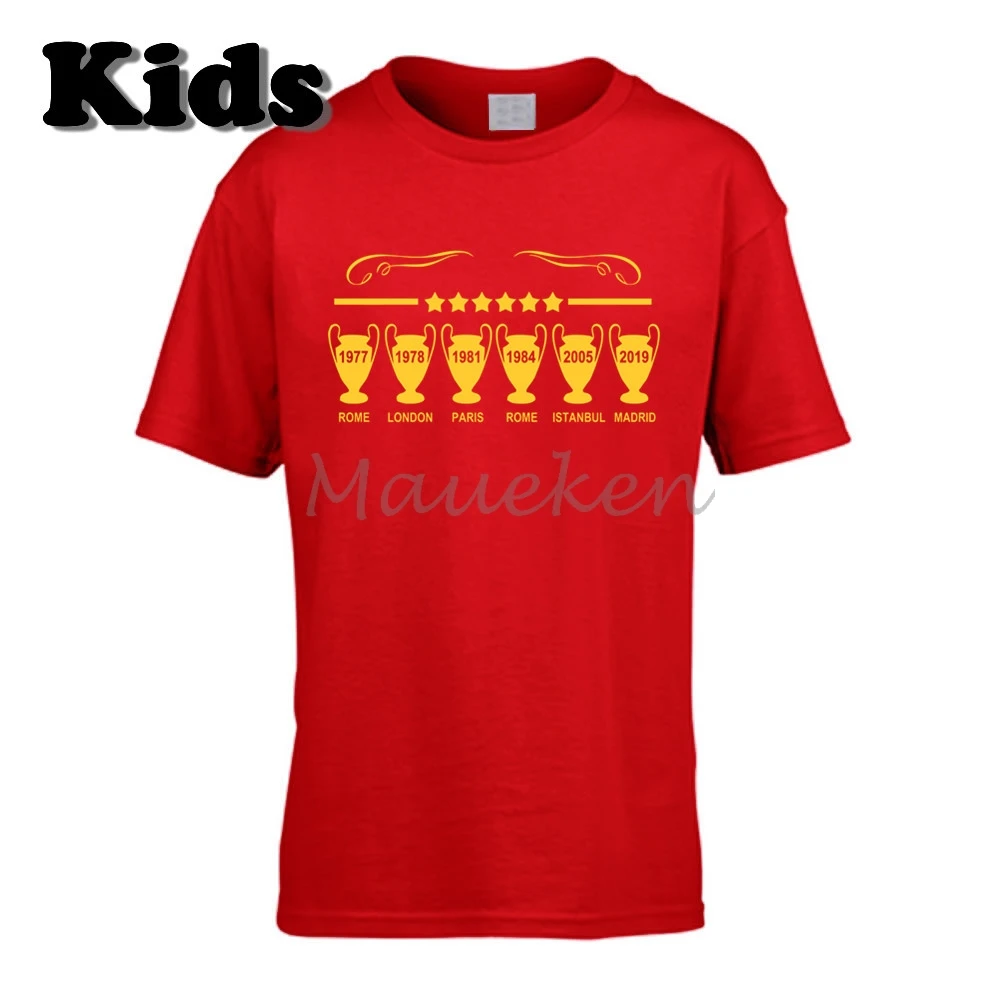 Детская футболка Steven Gerrard Mohamed Salah van Dijk Klopp Sadio Mane Firmino Champions 6 star Cups 77 78 81 84 05