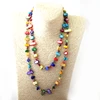 Free Shipping Fashio Long Knotted Halsband Rainbow Color Crystal and Shell Necklace ► Photo 1/6