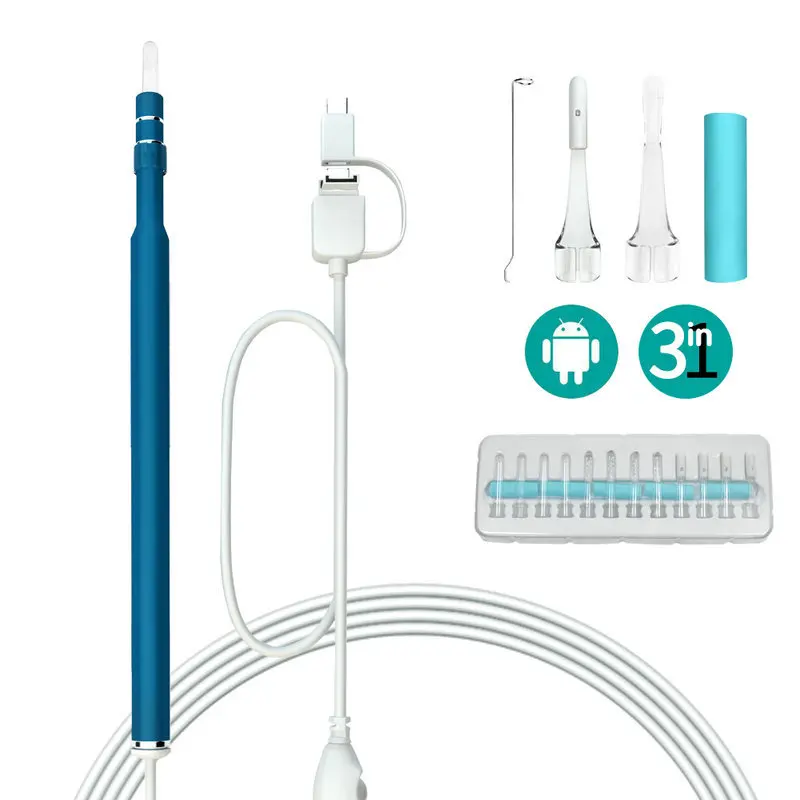 3 в 1 инструмент для чистки ушей эндоскоп Визуальный Инструмент для чистки ушей визуальный отоскоп ушной нос оральный USB эндоскоп CJJZGJJY00032