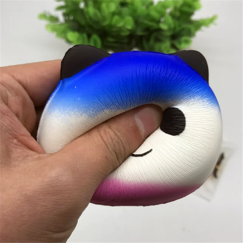 مكافحة الإجهاد جميل الباندا اسفنجي بطيئة ارتفاع Squishi بو اسفنجي ضغط يسحق الحبل لجميع الهاتف الذكي أحزمة هاتف المحمول #
