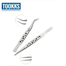 2 шт/лот Пинцет для ремонта мобильного телефона электронные анти-магнитные из нержавеющей стали прямые точные пинцеты прямые, изогнутые