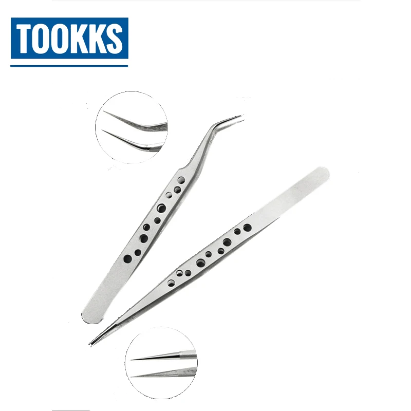 2 pcs/lot Mobile Phone Repair Tweezers Electronic Anti