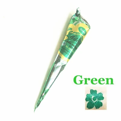 Nu-TATY Дамская мода для росписи хной паста конус временная татуировка Макияж инструмент безопасный водостойкий, свадьба Взрослые Товары - Цвет: Зеленый