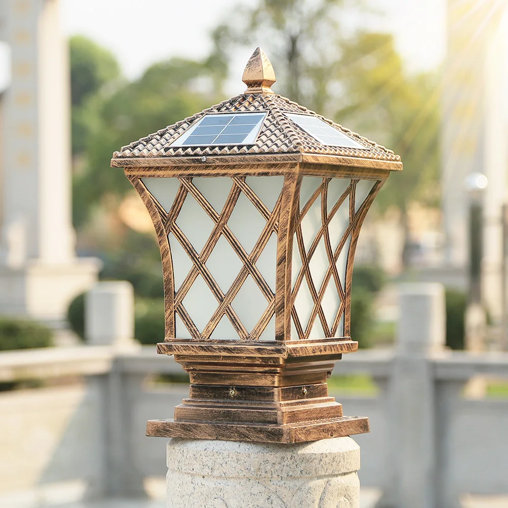 Ilumina o Tampão do Cargo da Jarda à Prova Água e da Oxidação de Alumínio da Luz da Coluna do Automóvel Exterior de Ligar a Coluna Solar Dwaterproof Desligar Villa cm 19 – 15