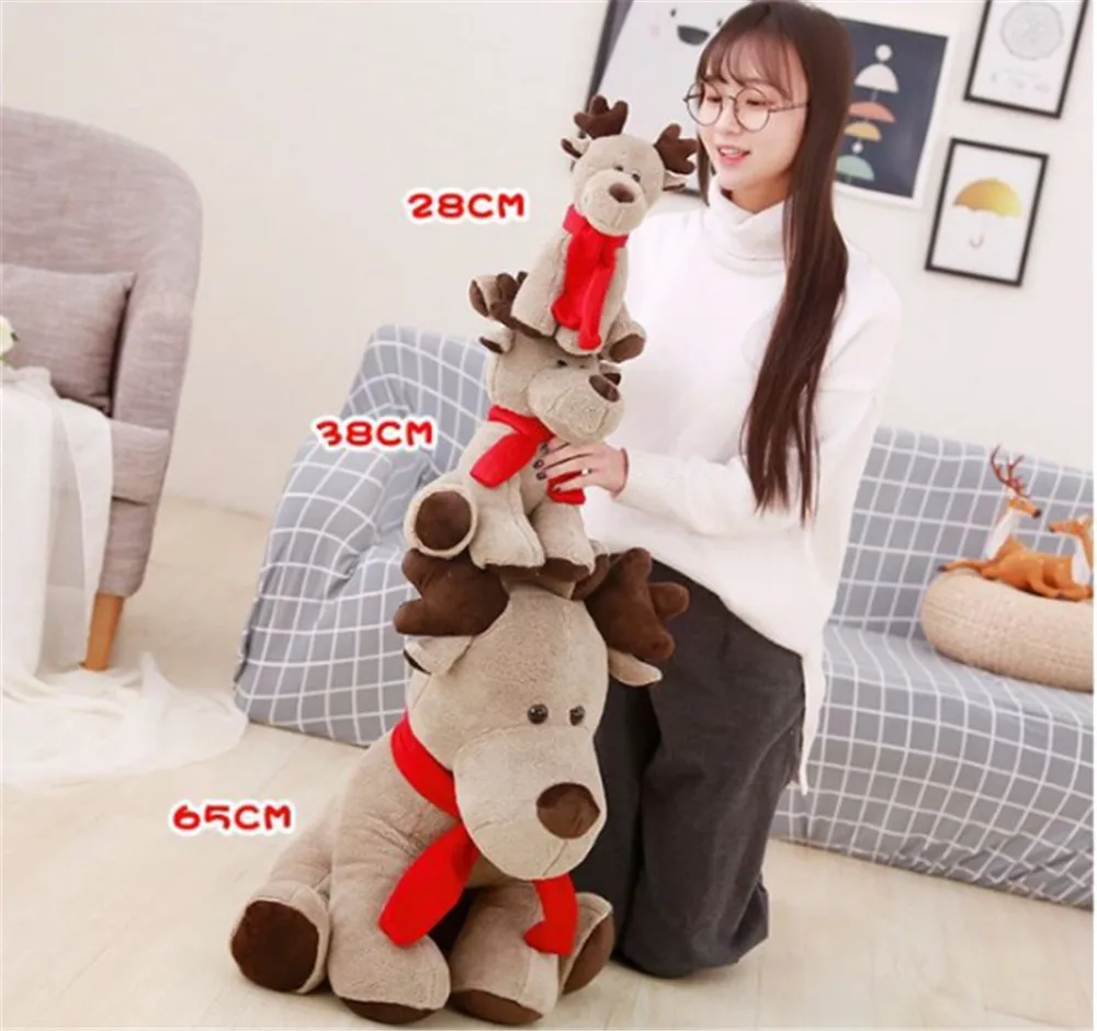 Fancytrader Christmas Deer Plush Toys Stuffed Soft Lovely Anime Reindeer Decoration Doll 65cm for Kids Gifts 6