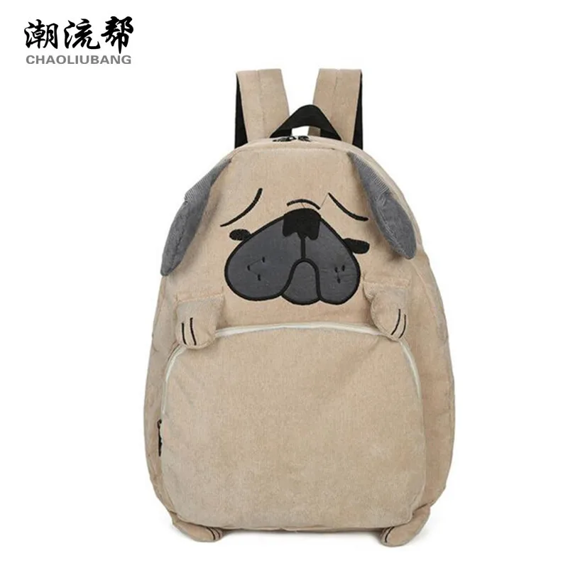 CHAOLIUBANG Japanese cute cartoon animals backpack funny dog backpacks for teenage girls larger capacity corduroy travel