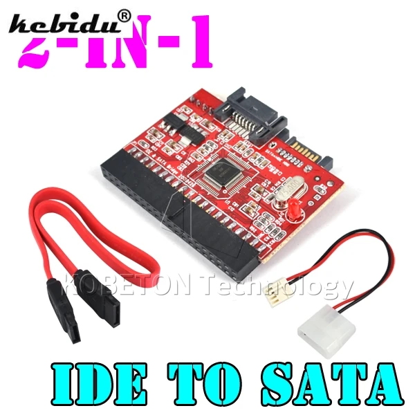 

kebidu 2 in 1 SATA to IDE Converter IDE to SATA Adapter Converter 2.5" IDE 133 100 To SerIal SATA Converter Adapter 40 Pin