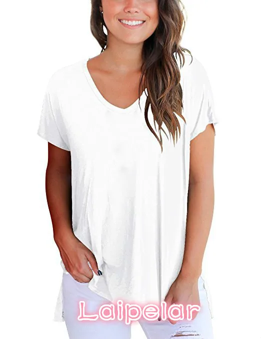 

Casual T Shirt Women Solid V Neck soft tee shirt tops 2018 Summer Basic Short Sleeve t-shirt For Female Ladies Black white