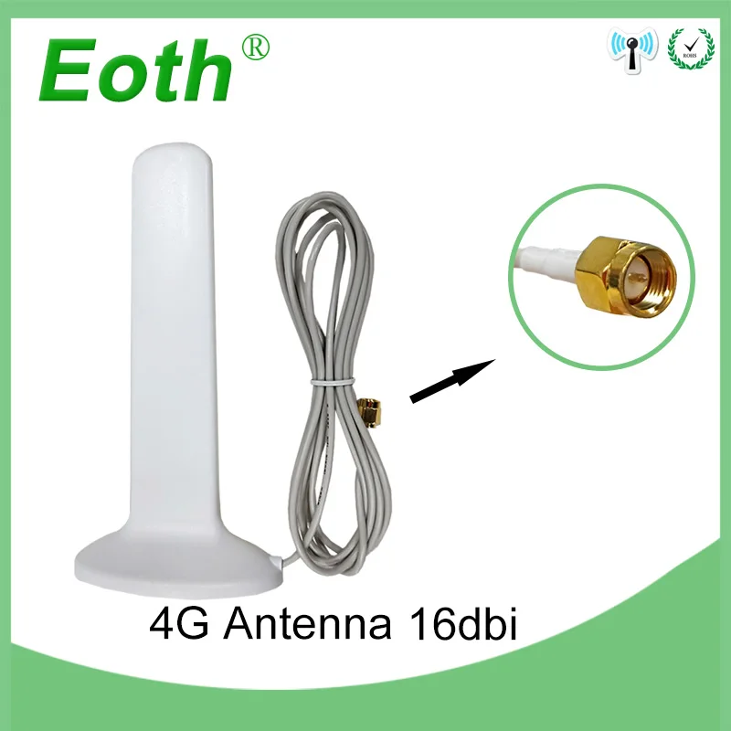 Eoth 3G 4G LTE Antenna SMA 2m 3G external antenna 16dBi for 4G Modem Router +Adapter SMA Female