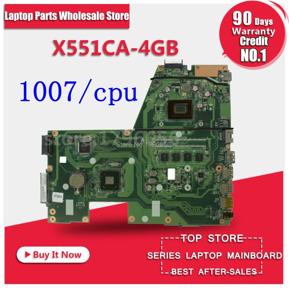 For ASUS F551CA R512CA X551CA X551CAP Motherboard With 1007U CPU Mainboard 4GB