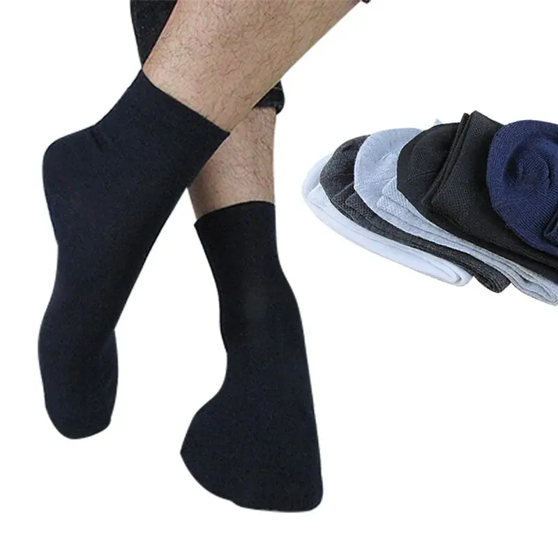 Высококачественные повседневные мужские носки, деловые мужские хлопковые брендовые носки для кроссовок, быстросохнущие черные белые длинные носки, 5 пар, большие размеры