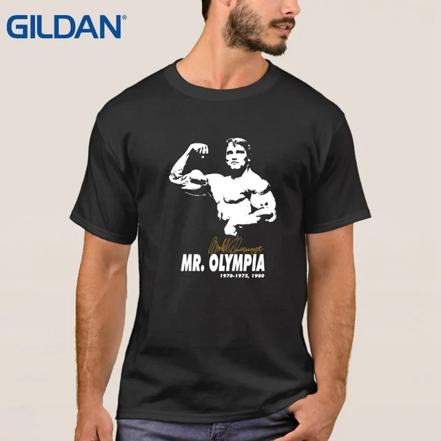 Arnold Schwarzenegger Mr. Olympia Body Building Champ black ali shirt ...