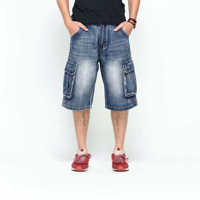 men cargo shorts bermuda homme male fashion shorts Washed denim short